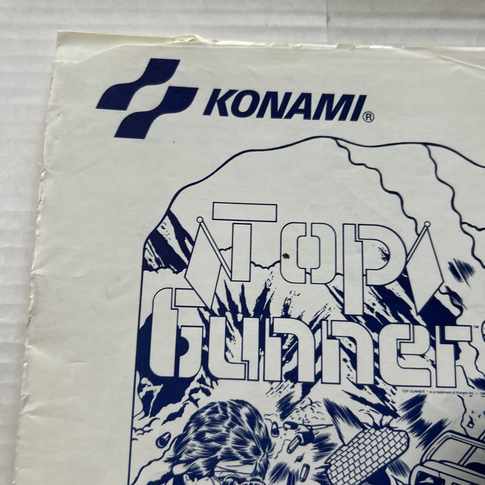 TOP GUNNER KONAMI arcade game manual