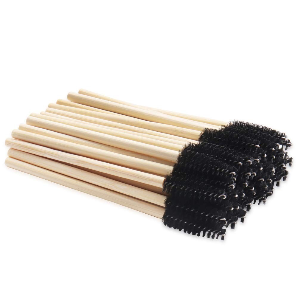 100 Pack Disposable Bamboo Handle Mascara Wands for Eyelash Extensions