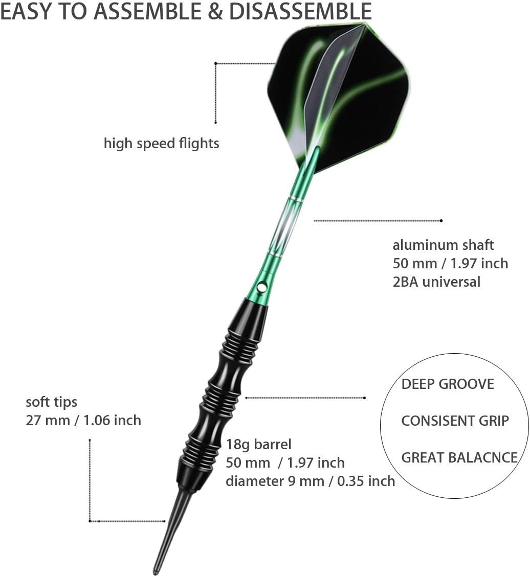 Versatile 20g Darts Set with 30 Tips, O-Rings & Portable Case for Precision