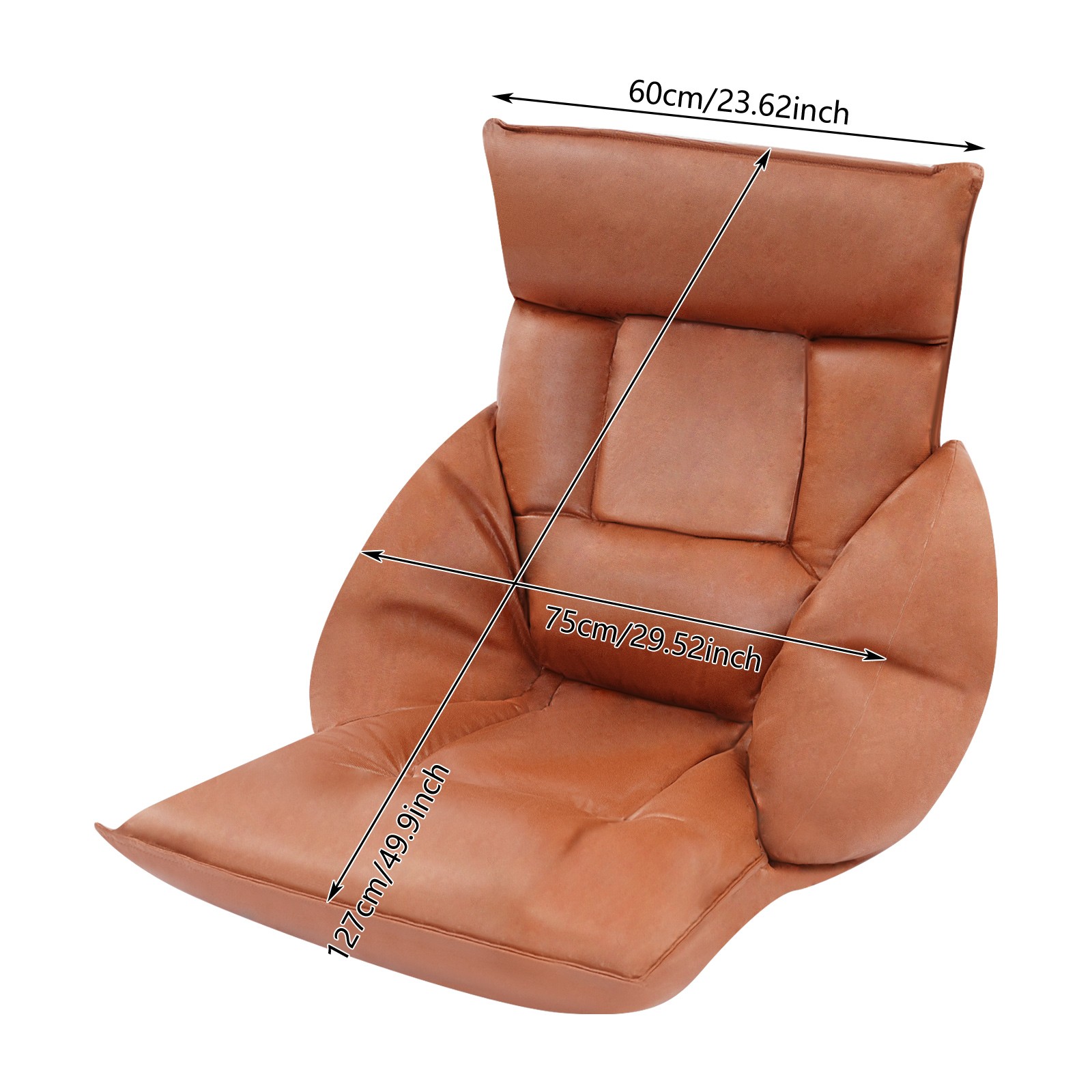 Adjustable 90°-180° Lazy Sofa Chair With Armrest Floor Standing Rest Stool Home