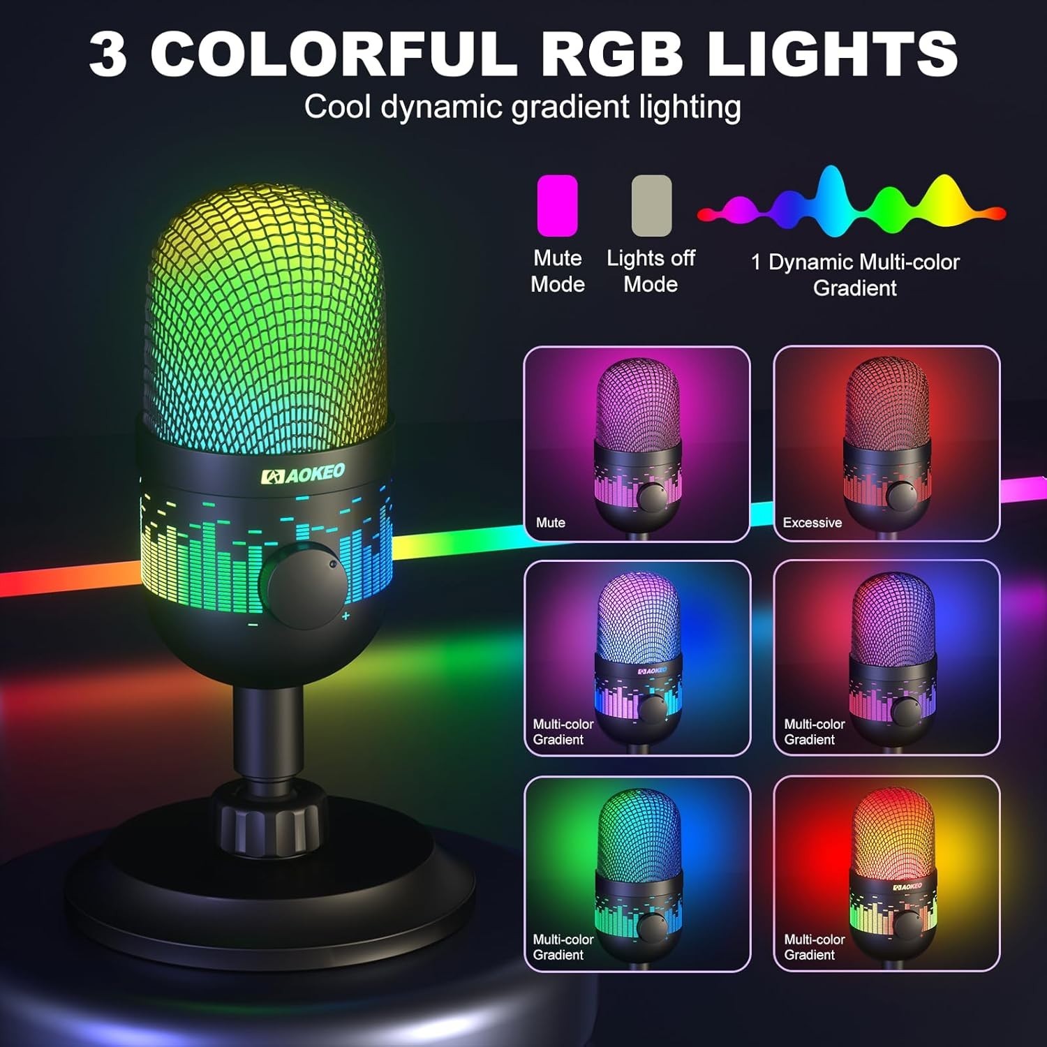 AK-1i USB Condenser Microphone for PC, Mac & PS4/5 with Mute Function