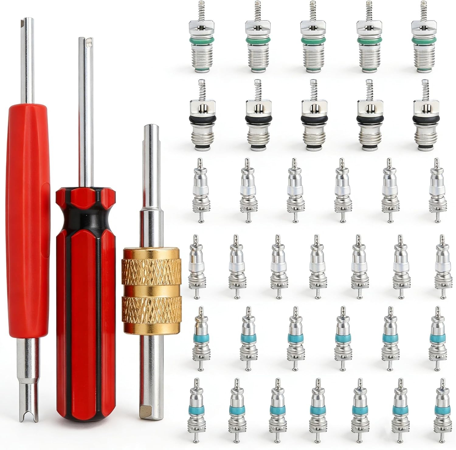 Air Conditioning Valve Core Kit for Car & Home - R12 & R134a Refrigeration