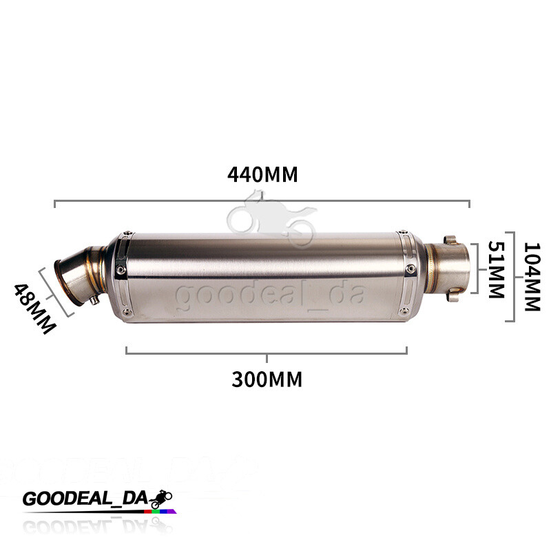 Universal Motorcycle 51MM Exhaust System Muffler Can Tips Pipe DB Killer Slip On
