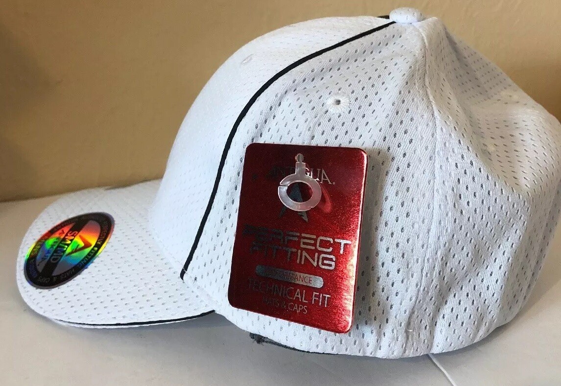 Antigua Plain Golf Hat White Sm/Med Technical Fit Motion Hat Desert Technology