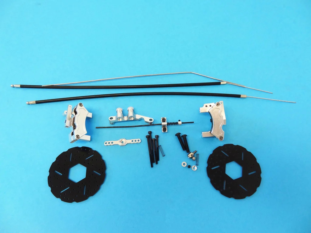 CNC Aluminum Mechanical 2 Wheel Disc Brake Kit - Silver