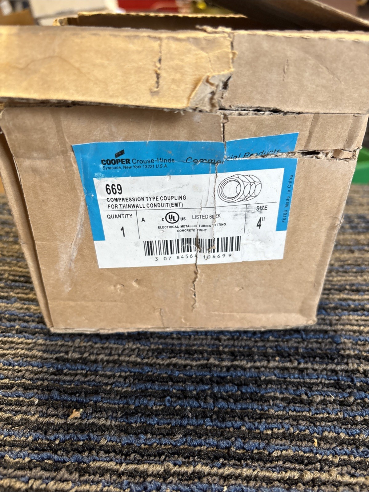 New COOPER CROUSE HINDS 669 4" Compression Coupling For Thinwall Conduit #290