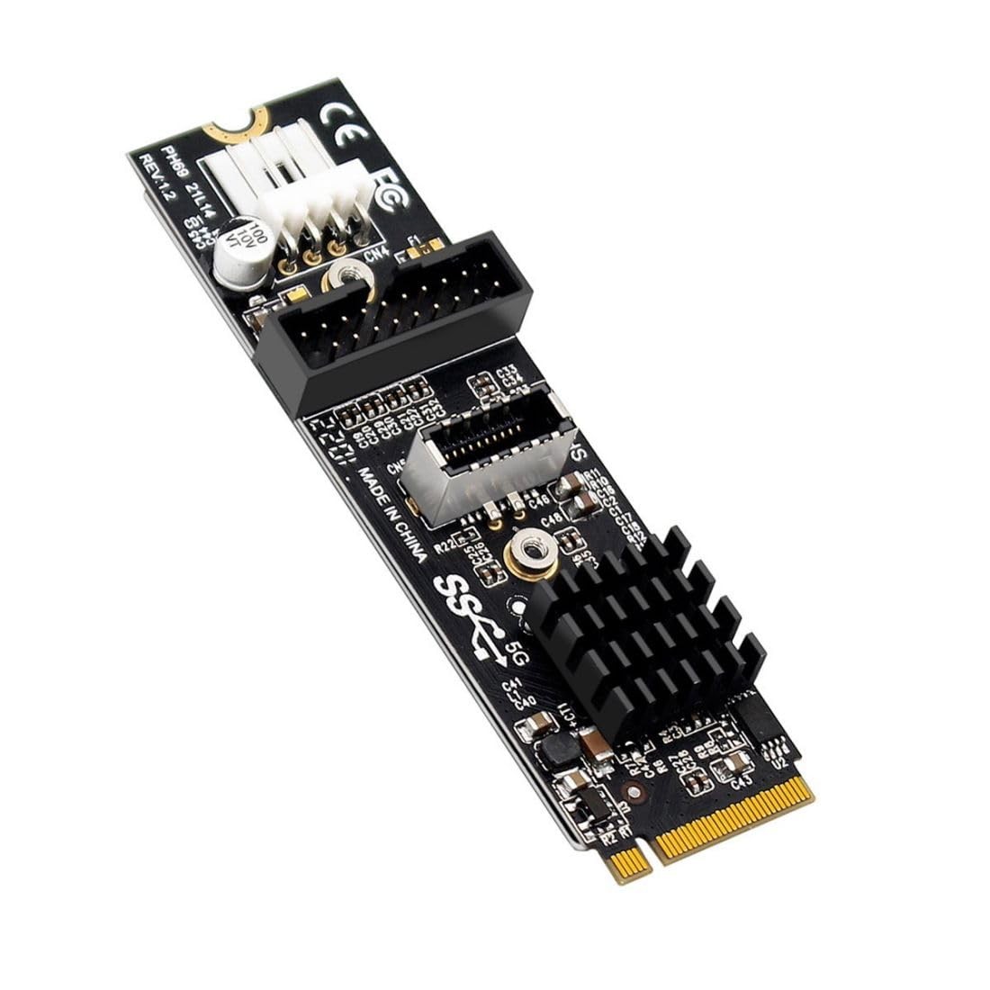 M.2 NVME NGFF M-Key to USB 3.0 20Pin/USB 3.1 Type-E Front Panel Socket Mainbo...