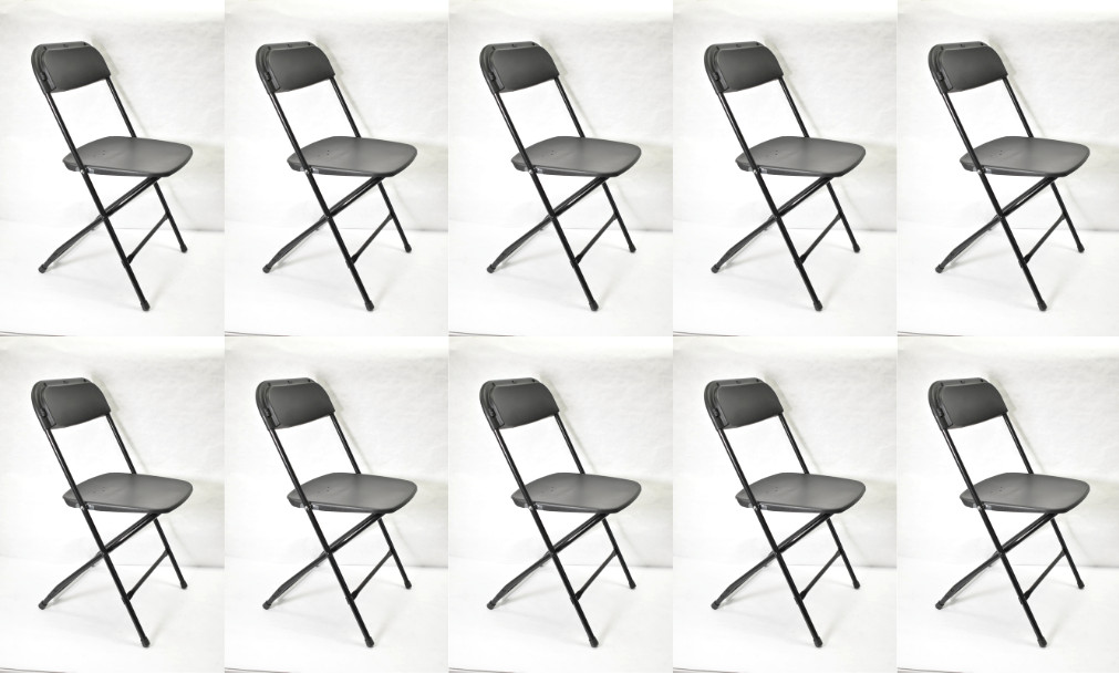 10 Plastic Black Office Chair Folding Adjustable 650lb Capacity Seat LE-L-3
