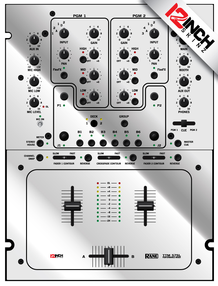 Rane TTM57 Skin - mirror silver