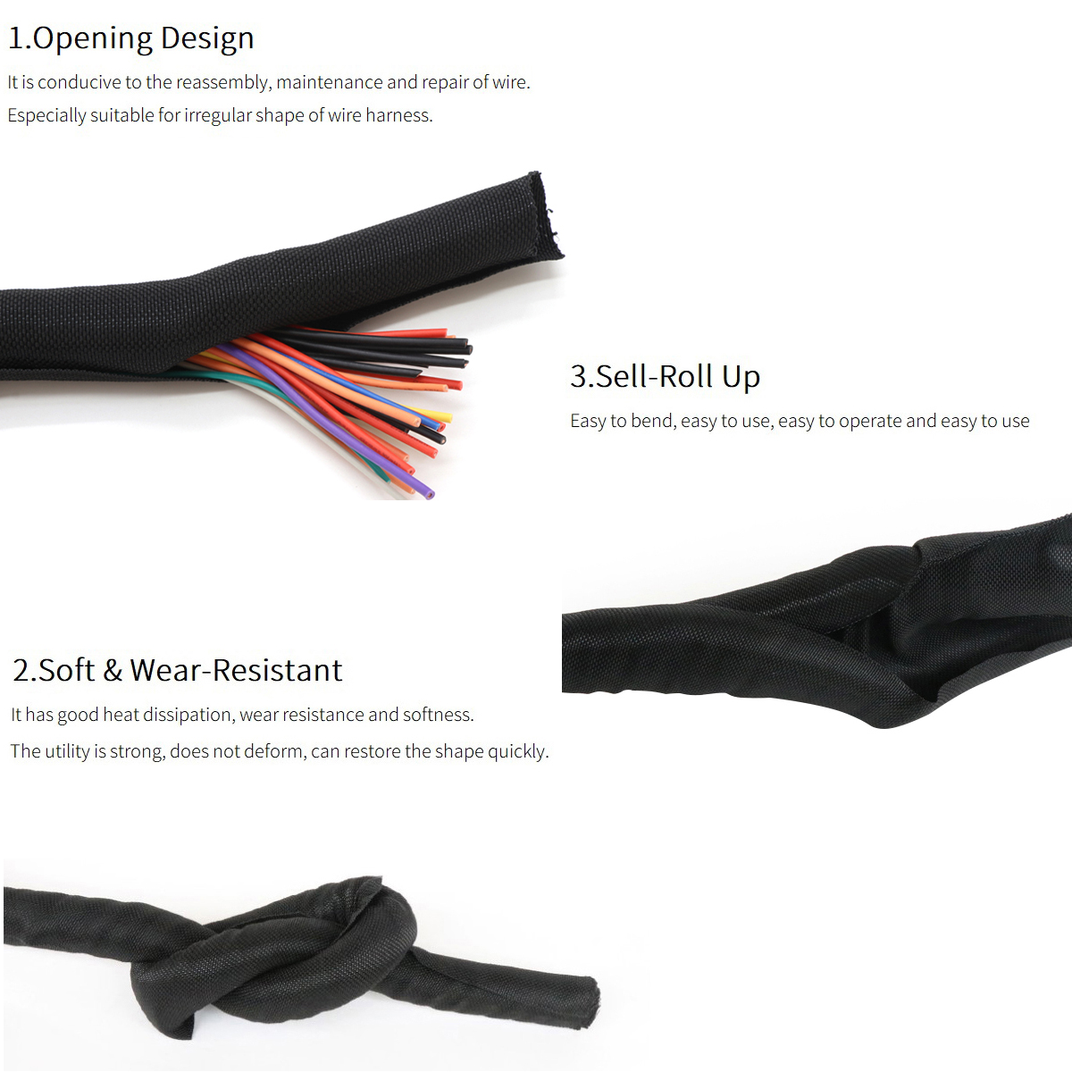 Cord Protector Wire Loom Tubing Cable Sleeve Split Harness Wrapping Lot