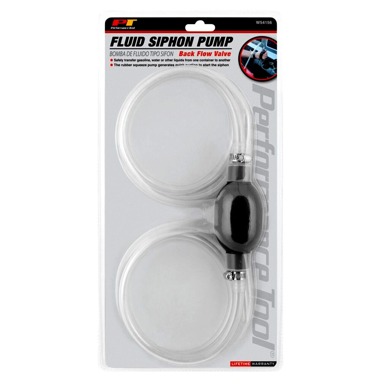 PERFORMANCE TOOL W54156 Siphon Hose w/Back Flow Valve
