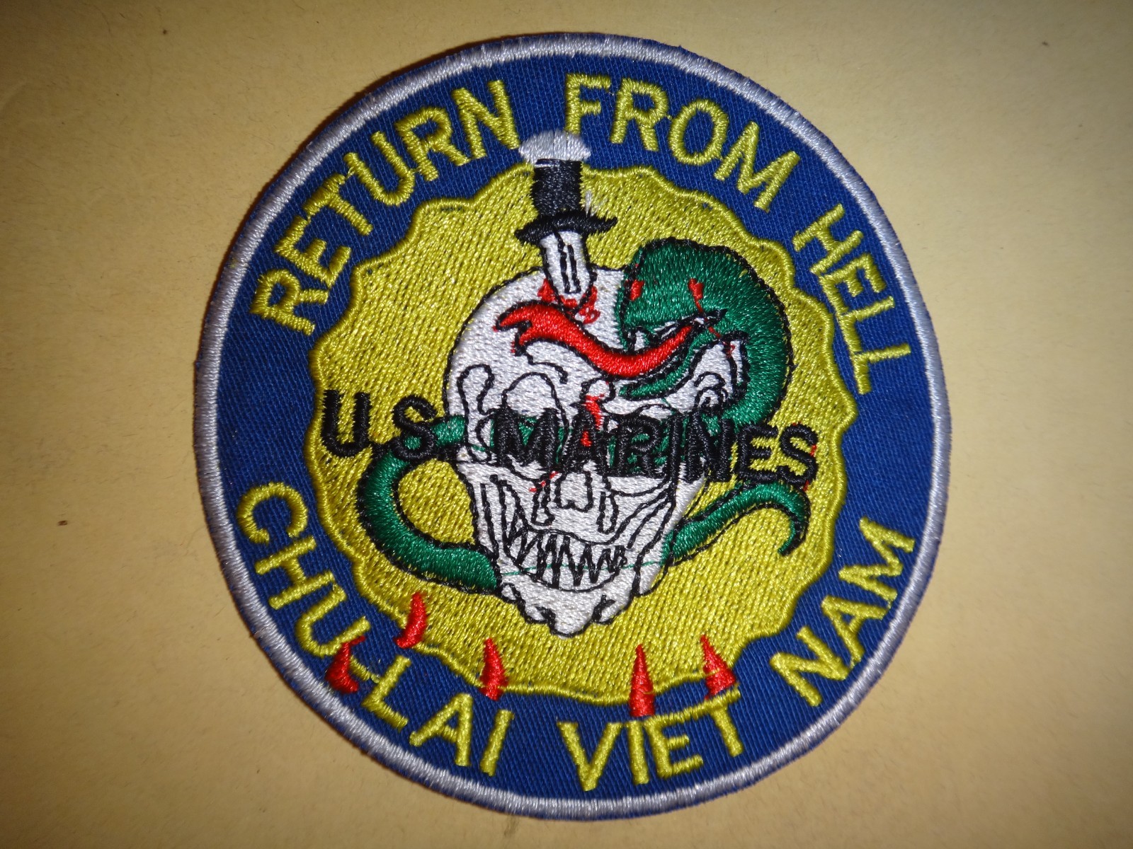 USMC Marine RETURN FROM HELL, CHU LAI Air Base Vietnam War Patch