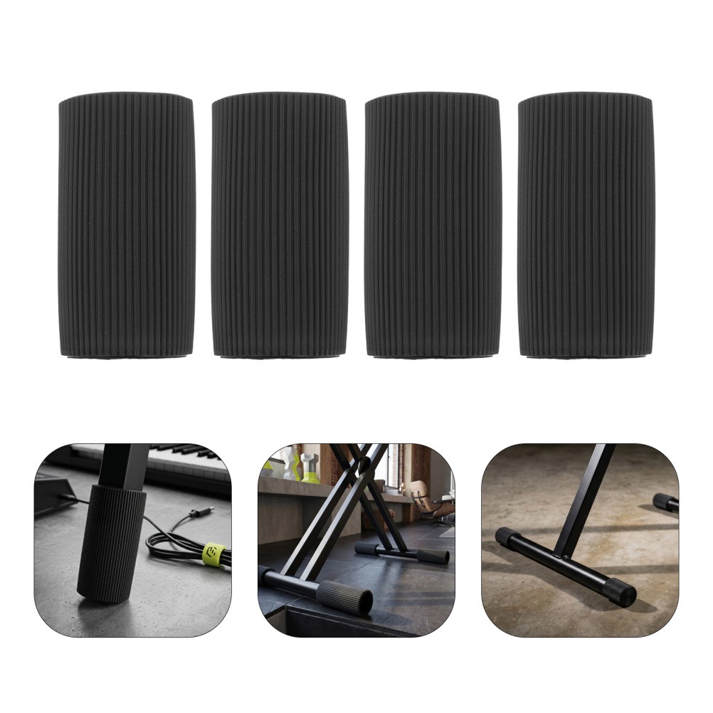 Durable Rubber Piano Stand Feet Covers Anti Skid Replacement Caps Black
