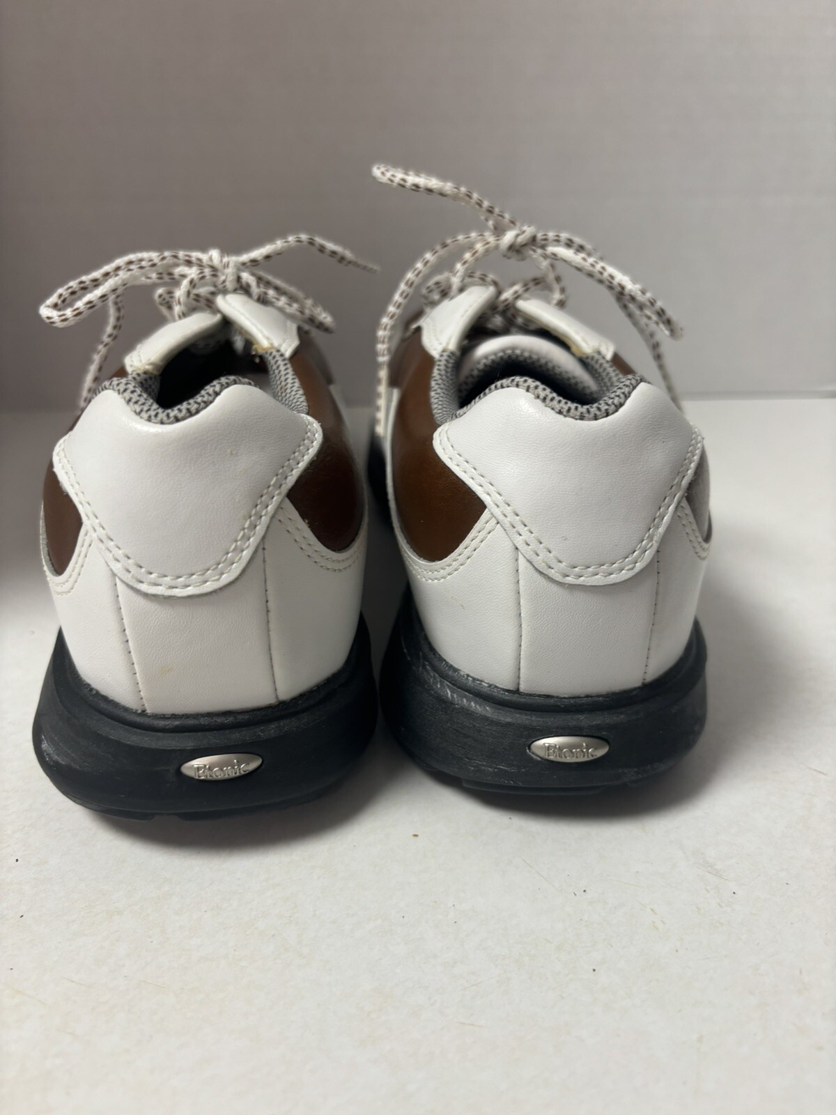Etonic Stabilites Soft Spikes Leather Golf Cleats Shoes Mens 7mediumWhite Brown