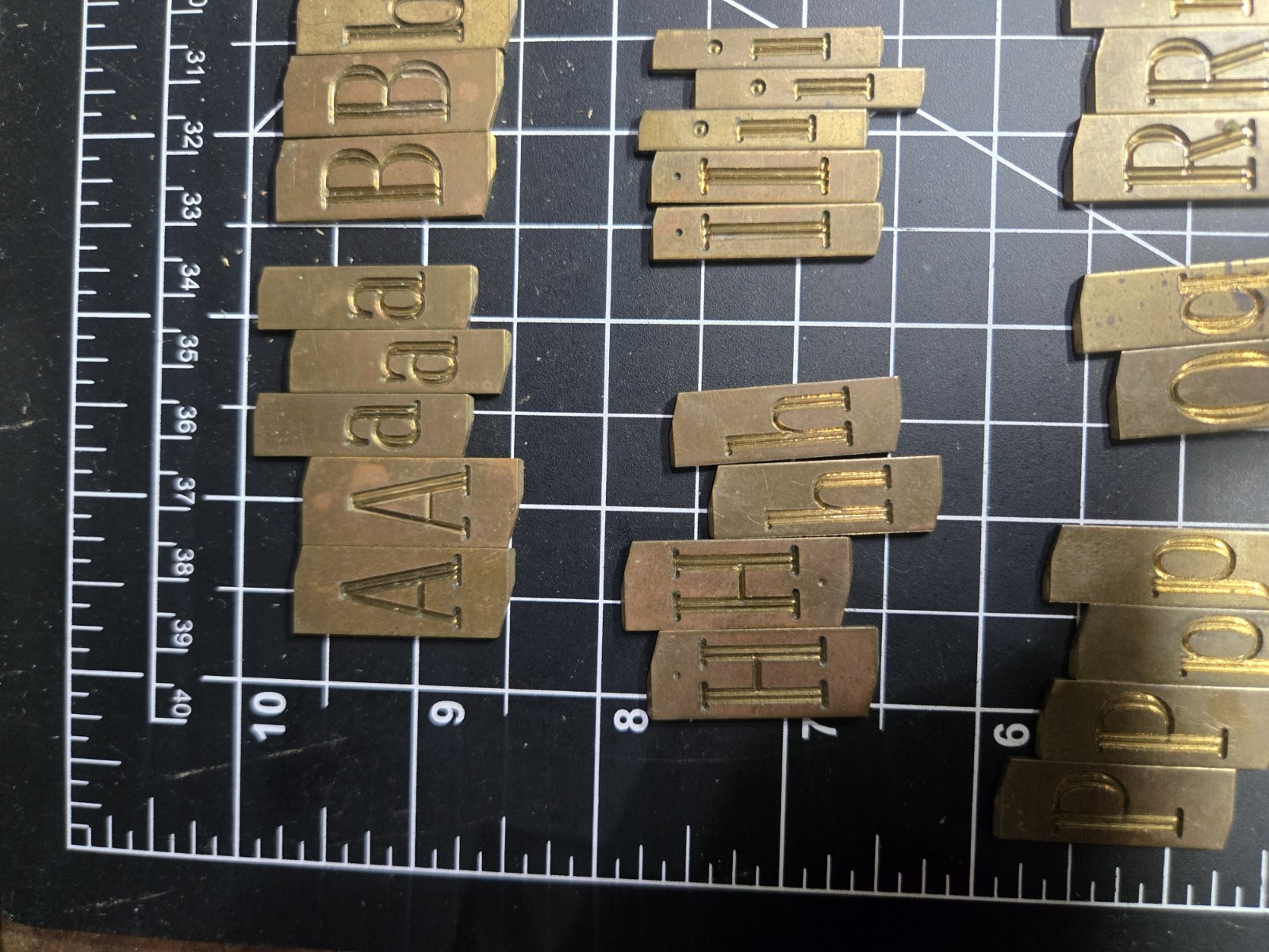 New Hermes Brass Engraving Font Set 35-310 Double Line Upper & Lower Case