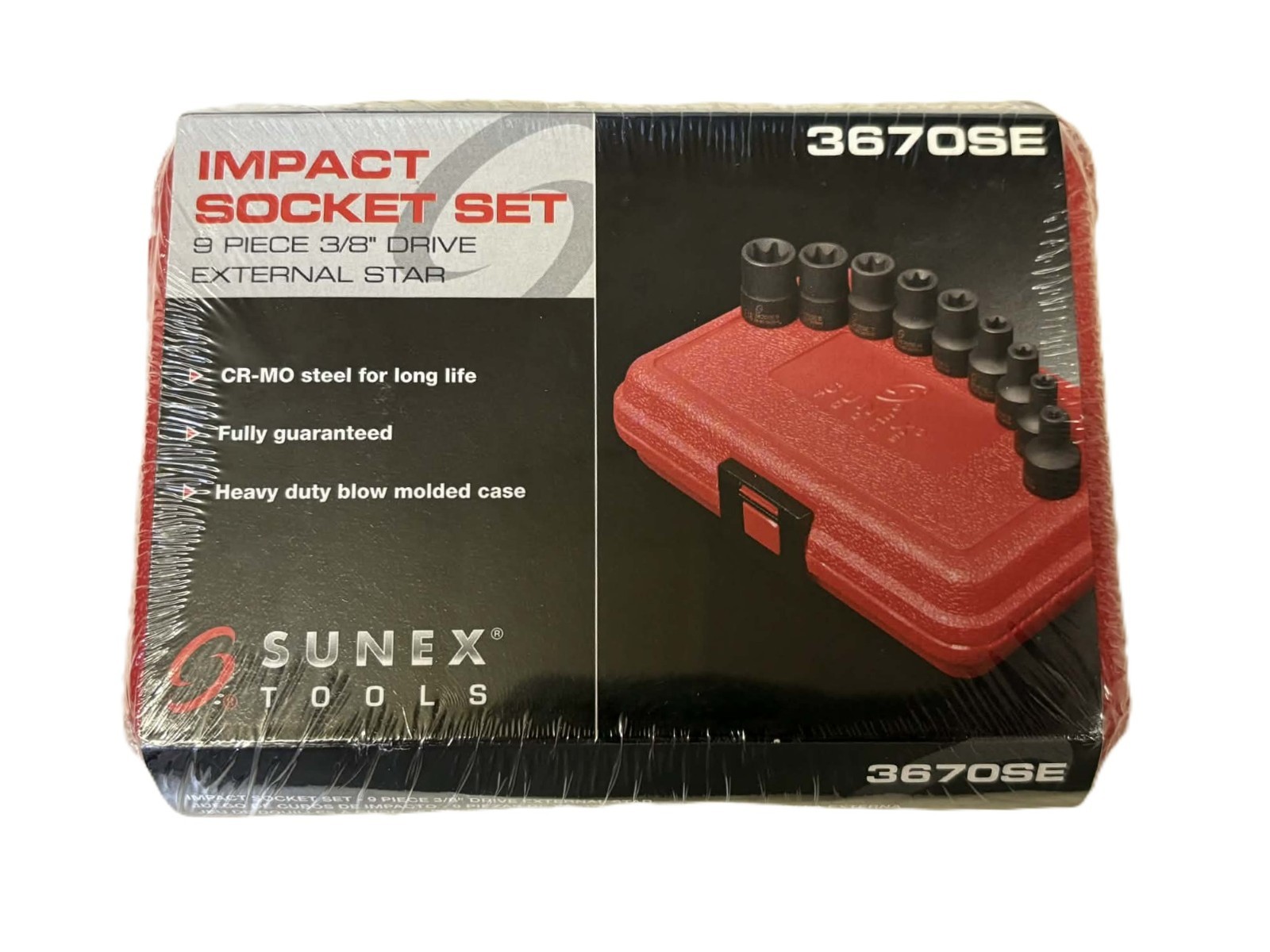 Sunex 9pc 3/8" External Star Impact Sockets Bits Set Tools Drive NEW 3670SE