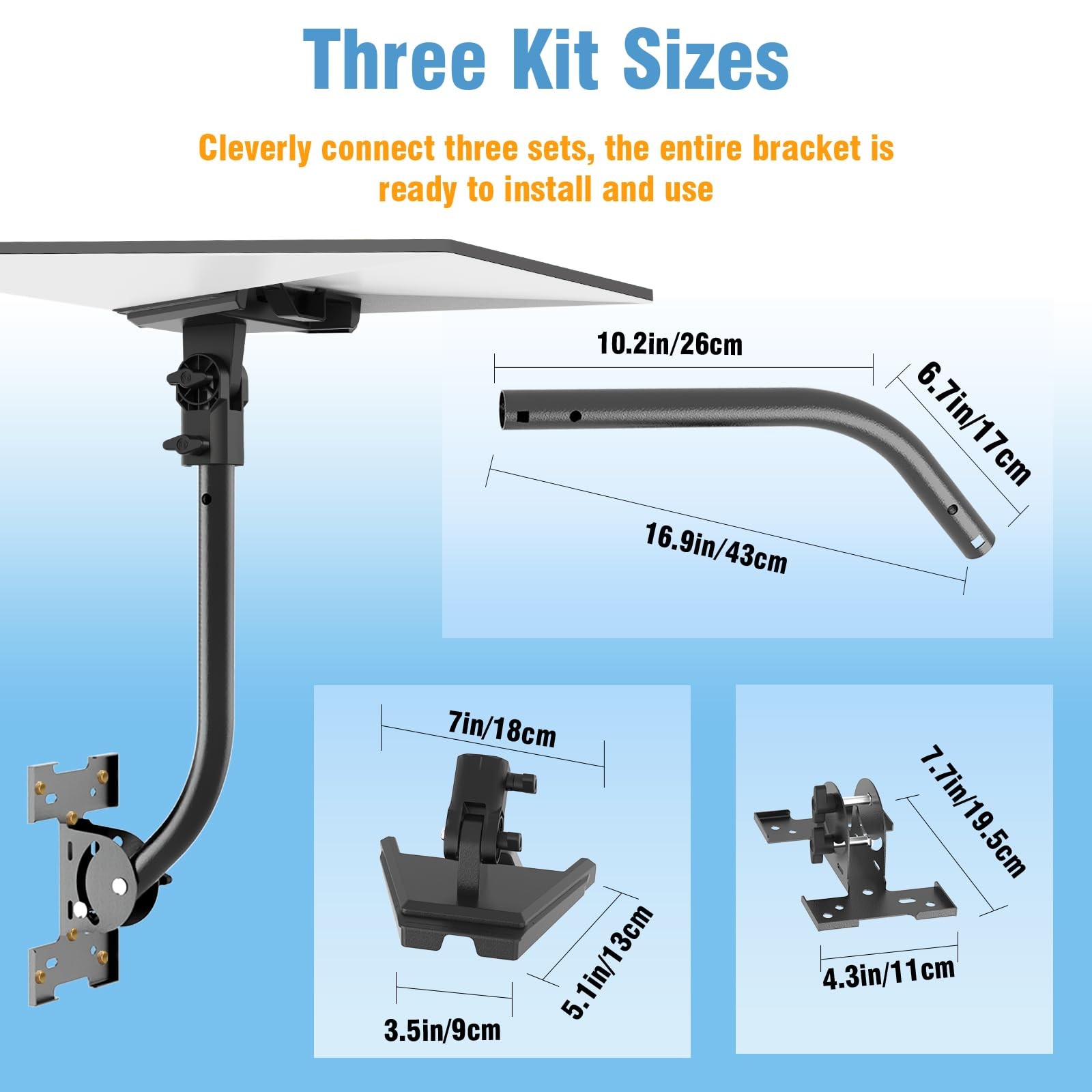 Starlink Gen 3 Mount — Adjustable 180°-Degree Installation kit with Waterproo...