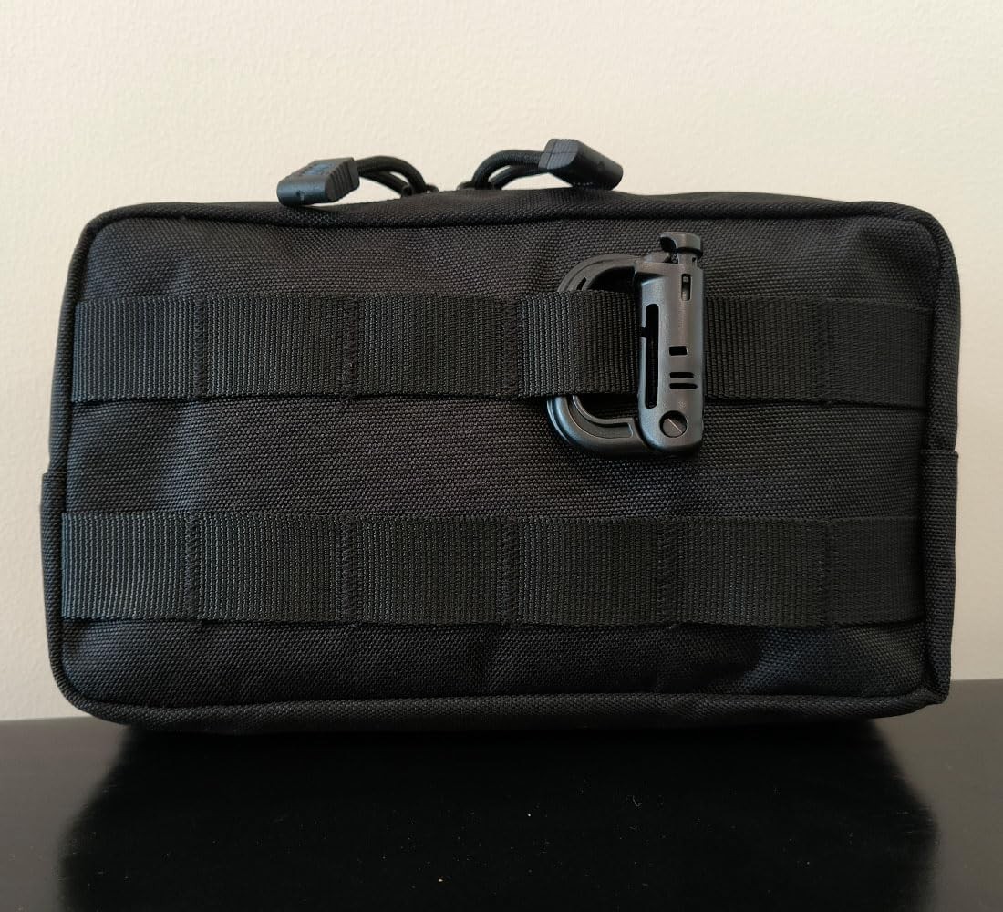2 Pack Tactical Molle Admin Pouch, Multi-Purpose EDC Tool Organizer 2 Black