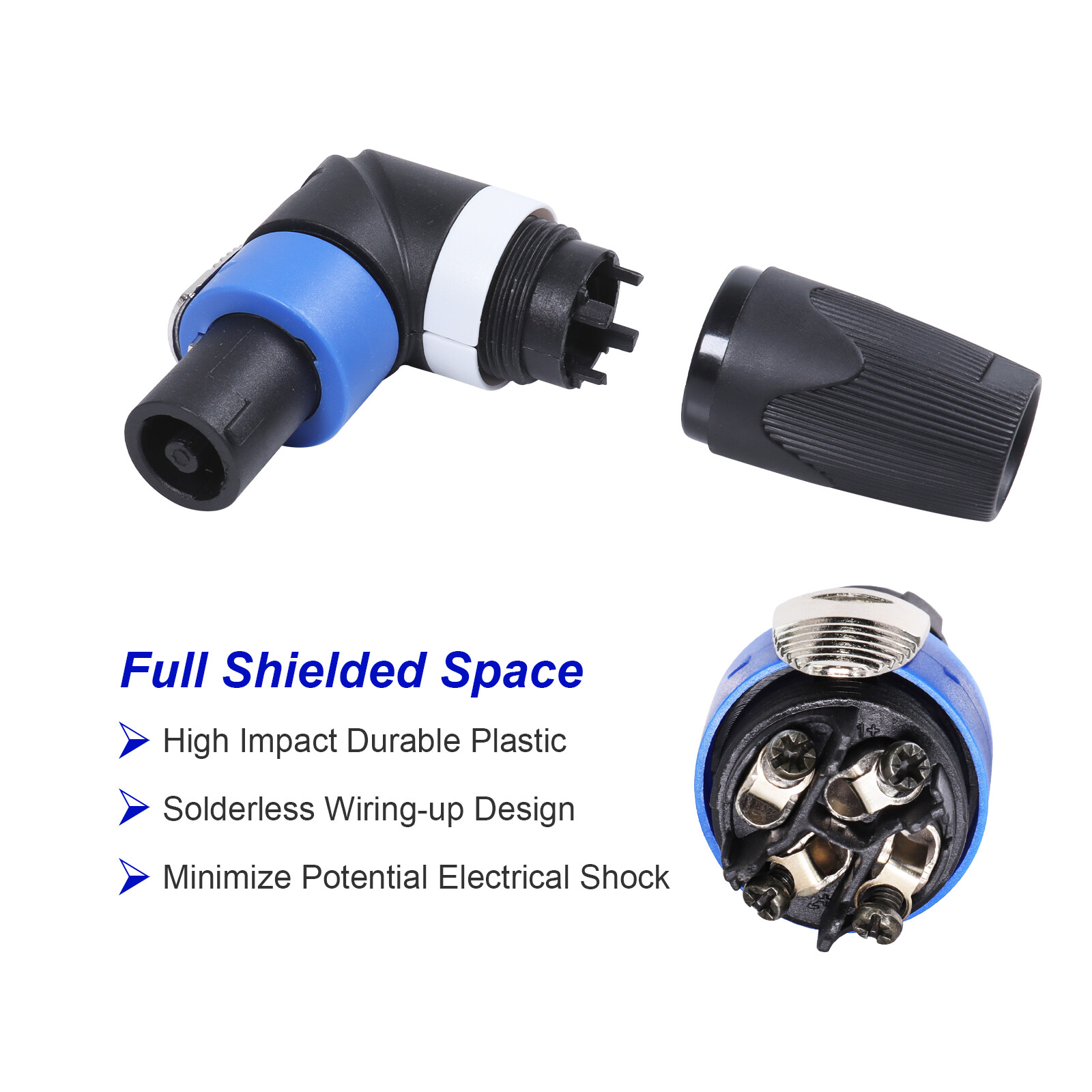 Pro Speakon Connector - NL4FRX Right Angle 4 Conductor Audio Cable Adapter Plug