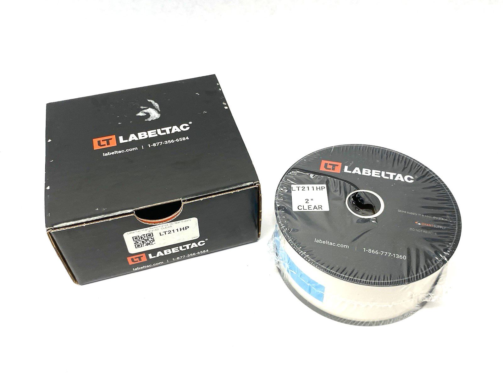 LabelTac LT211HP Pro Model High Perf. 10 Year Vinyl Label 2" x 150' Roll, Clear