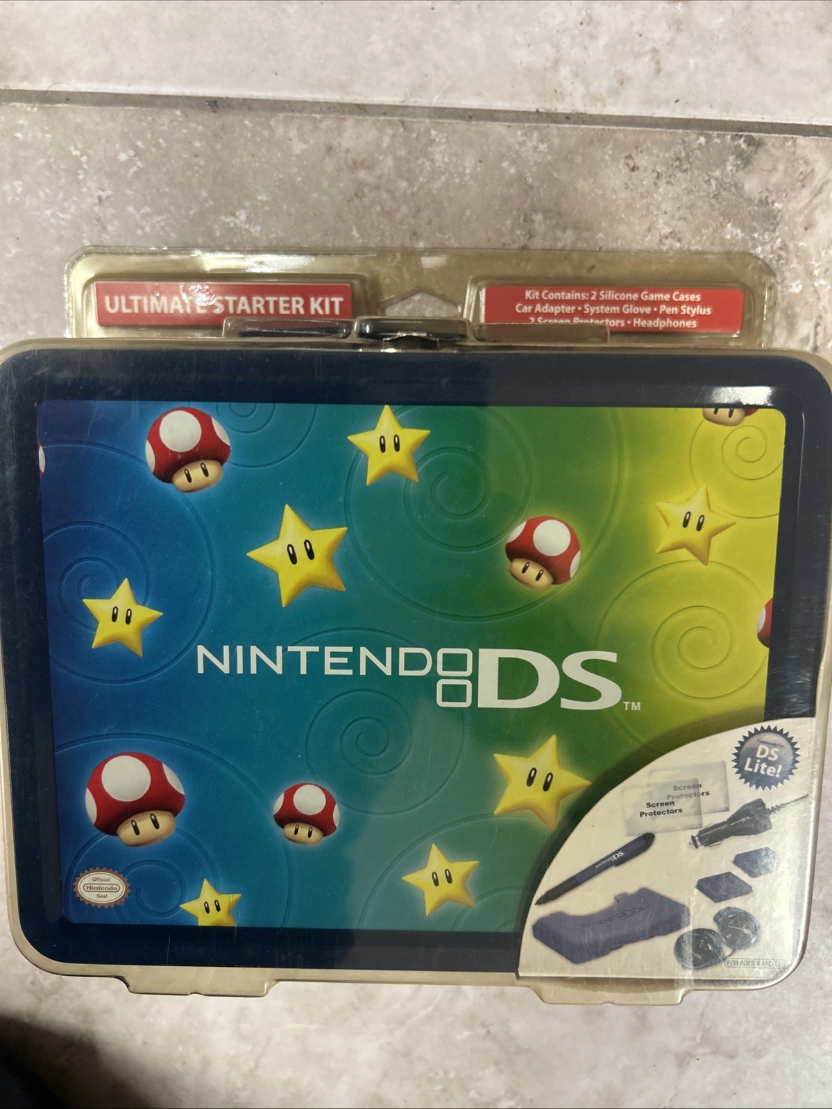 NINTENDO DS LITE ULTIMATE STARTER KIT IN LUNCH BOX NEW SEALED