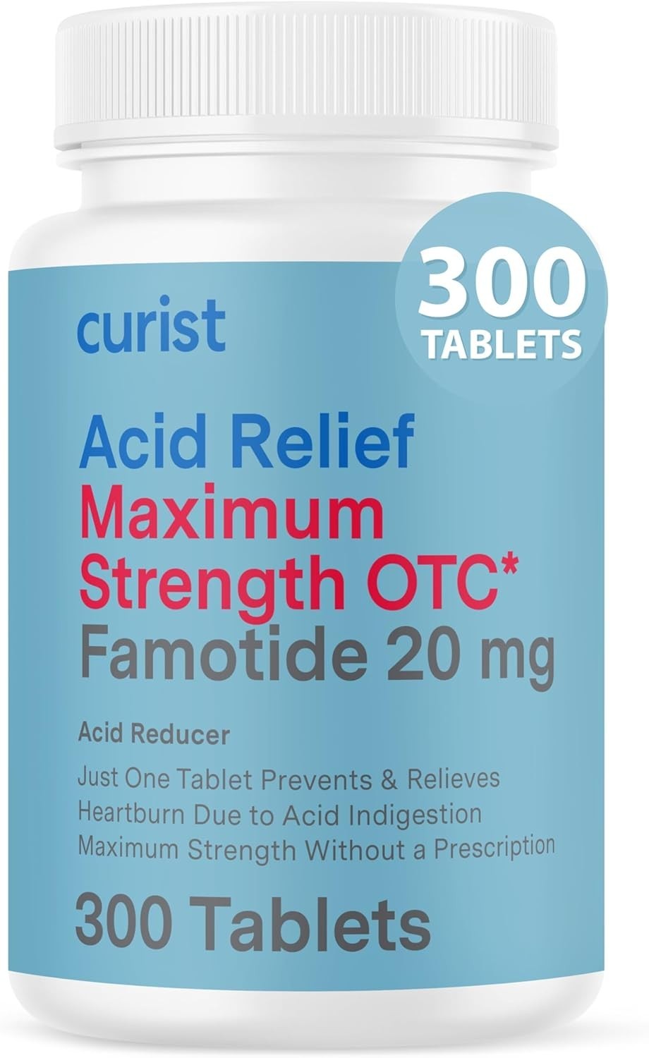 Famotidine 20Mg Bulk Pack (300 Count Tablets) Acid Reflux Medicine for Heartburn