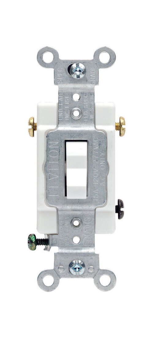 Leviton CS315-2WS AC Quiet Switch 15 amps Three Pole Toggle White White