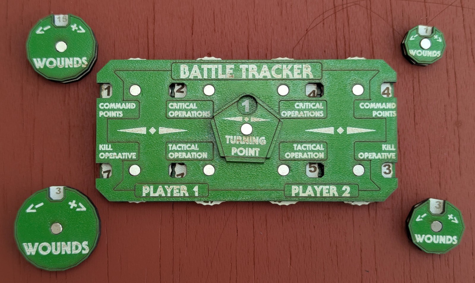 Kill Team Battle Tracker & Wound Counters Warhammer 40k Tabletop Set Colours