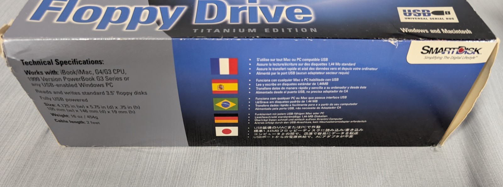 SmartDisk External USB 3.5" Floppy Drive for PC or Mac/Titanium Edition/Tested