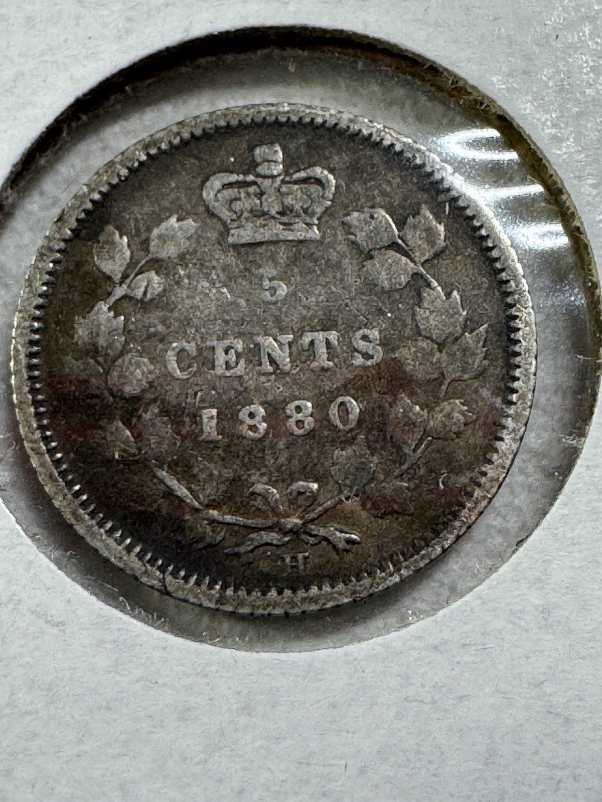 1880-H Canada 5 Cents Small Silver Coin