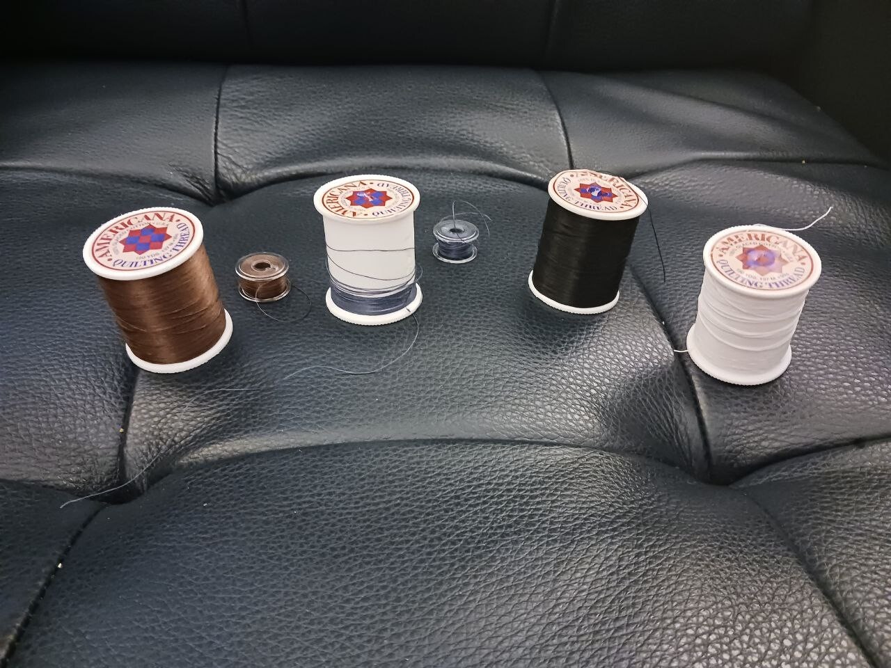 Americana Quilting Thread Cotton 4 Spools, 2 Bobbins, All Have Been Used *As Is*