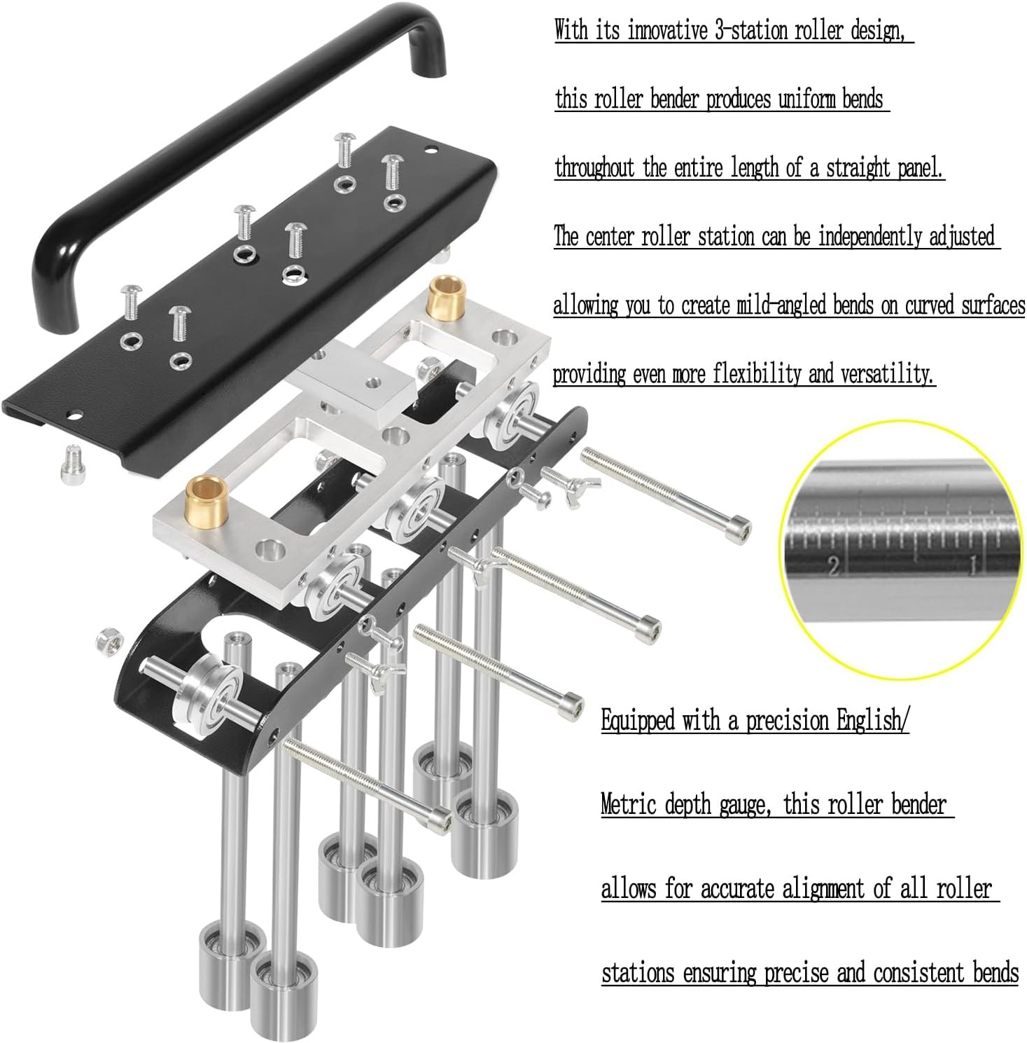 ER3 Three-Station Edge Roller Sheet Metal Edge Roller Bender,0-90° Bending Angle