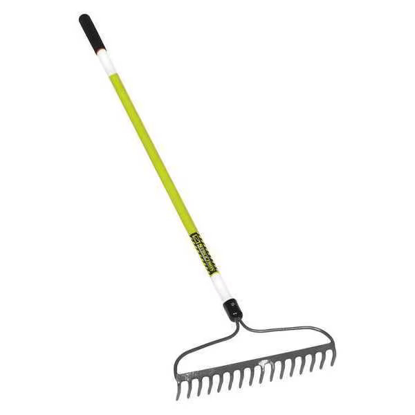 Seymour Midwest 16 in Steel Bow Rake, 16 Tines, 60 in L Fiberglass Handle