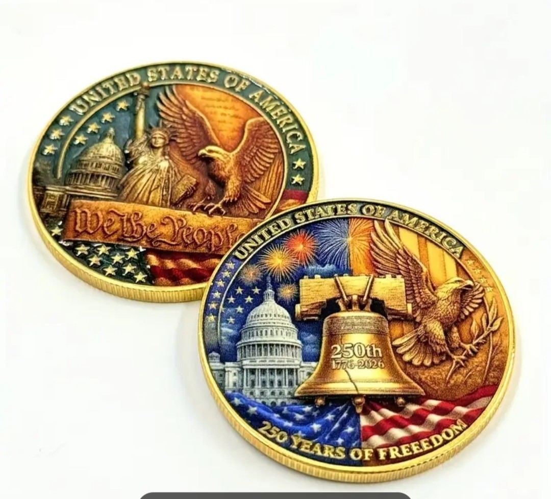 USA 250th Anniversary 1776–2026 Metal Challenge  Coin Commemorative Collection