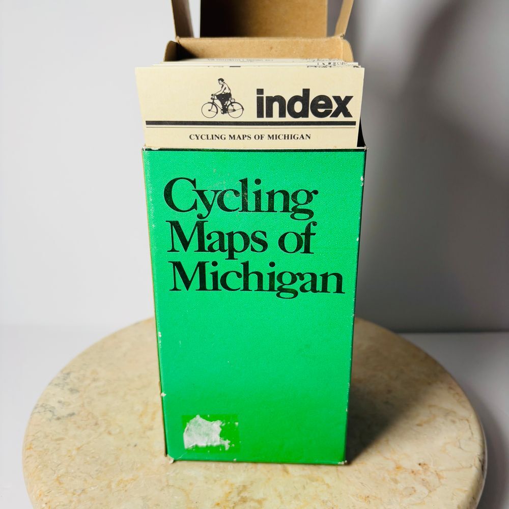 VINTAGE Boxed Set 48 CYCLING MAPS Of MICHIGAN 1979 Missing 1