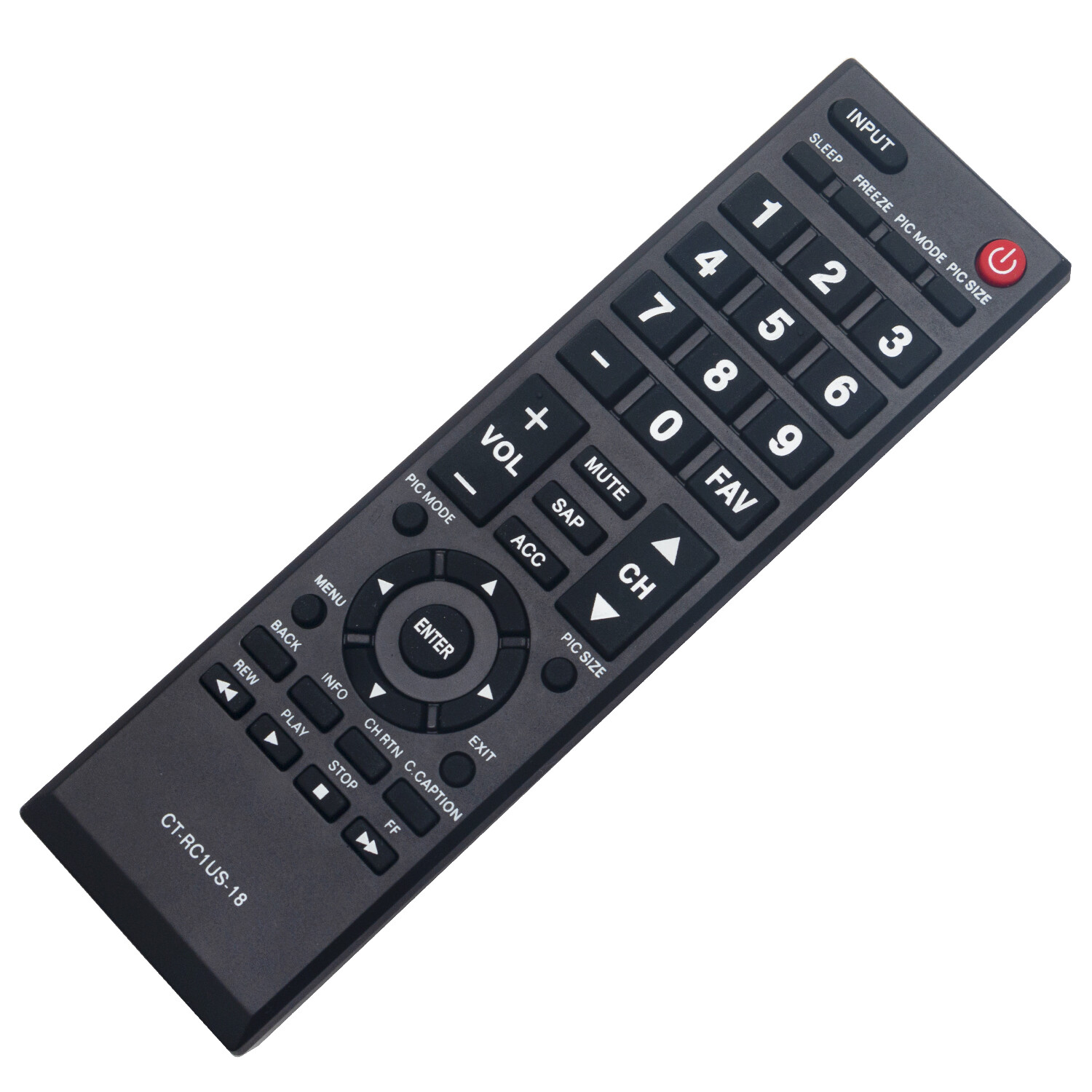 New Replace Remote CT-RC1US-18 Fit for Toshiba TV 32L310U20 55L510U18 49L510U18