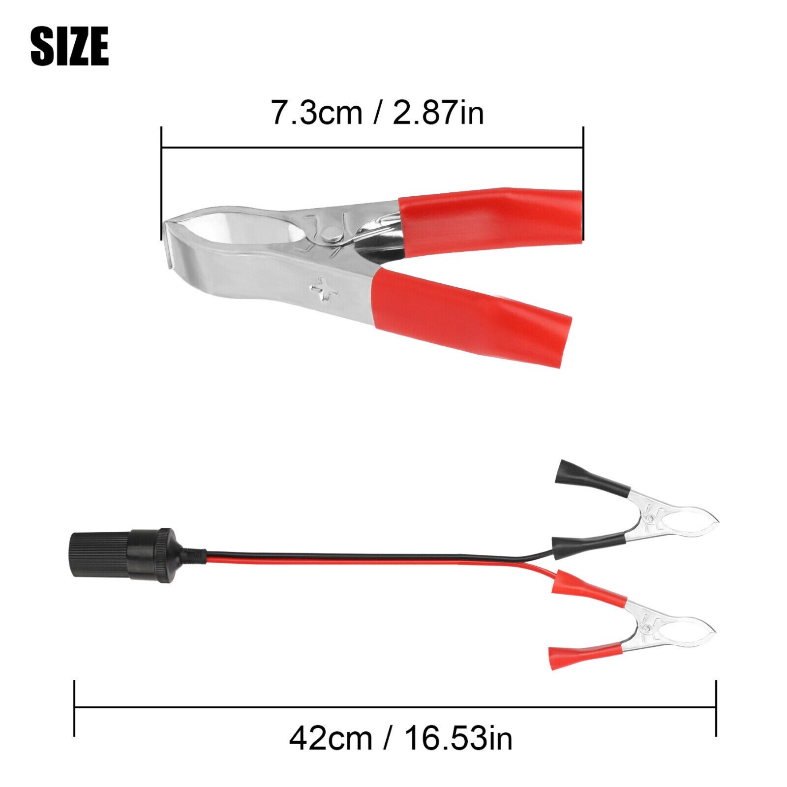 2PCS 12V Clip Cigarette Lighter Socket Car Battery Power Extension Adapter 50A
