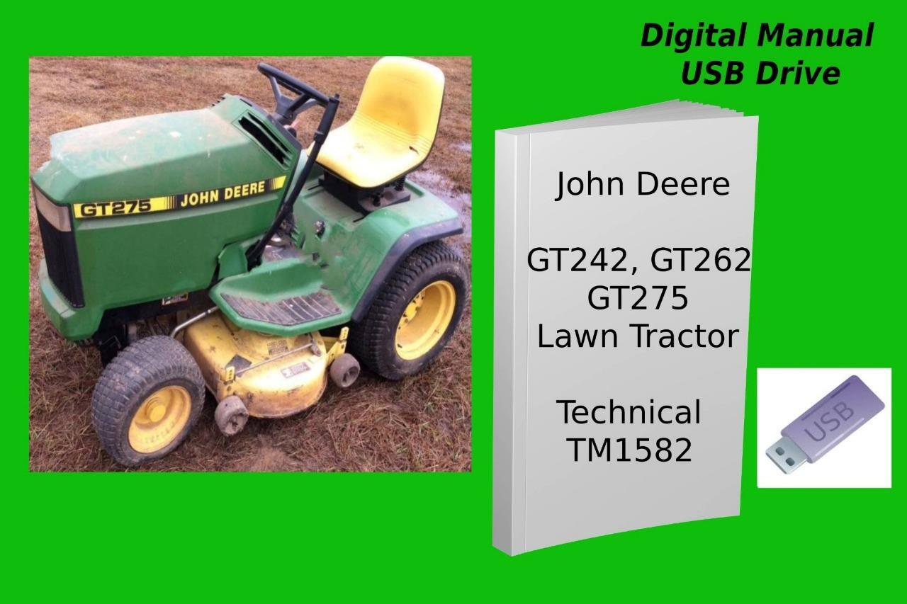 John Deere GT242 GT262 GT275 Lawn & Garden Tractor Service Repair Manual