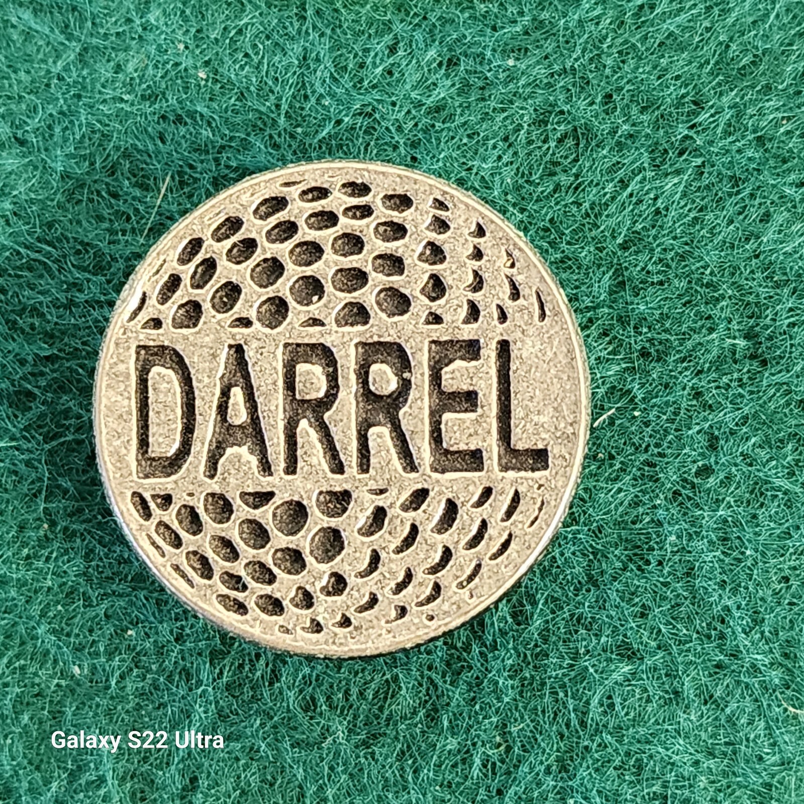 Personalized Metal Golf Ball Marker for Darrel