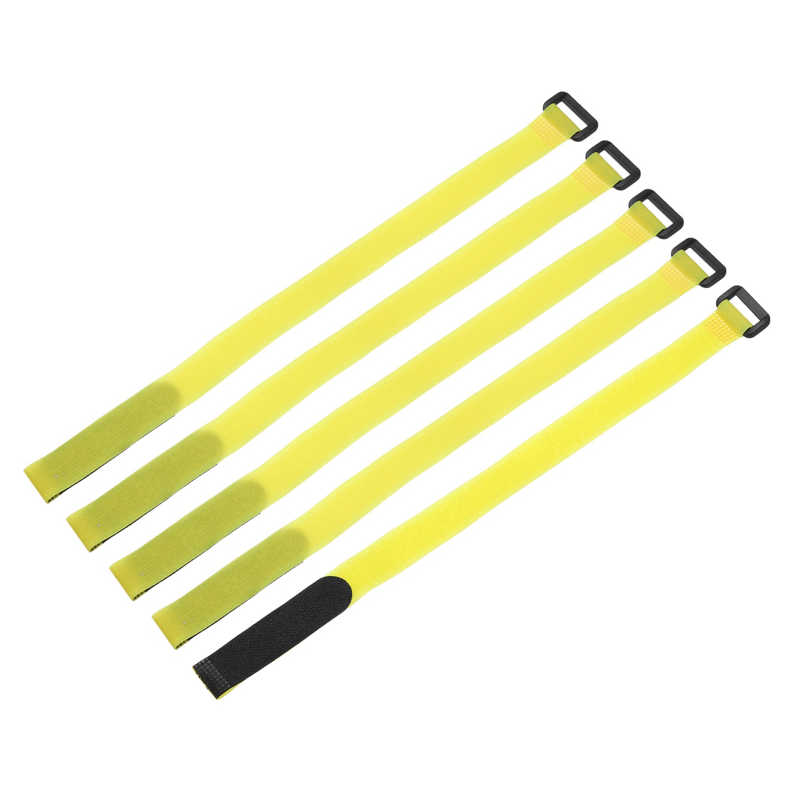 5Pcs Battery Tie Down Straps,0.8x16" Yellow Nylon Hold Down Hook Loop Strap