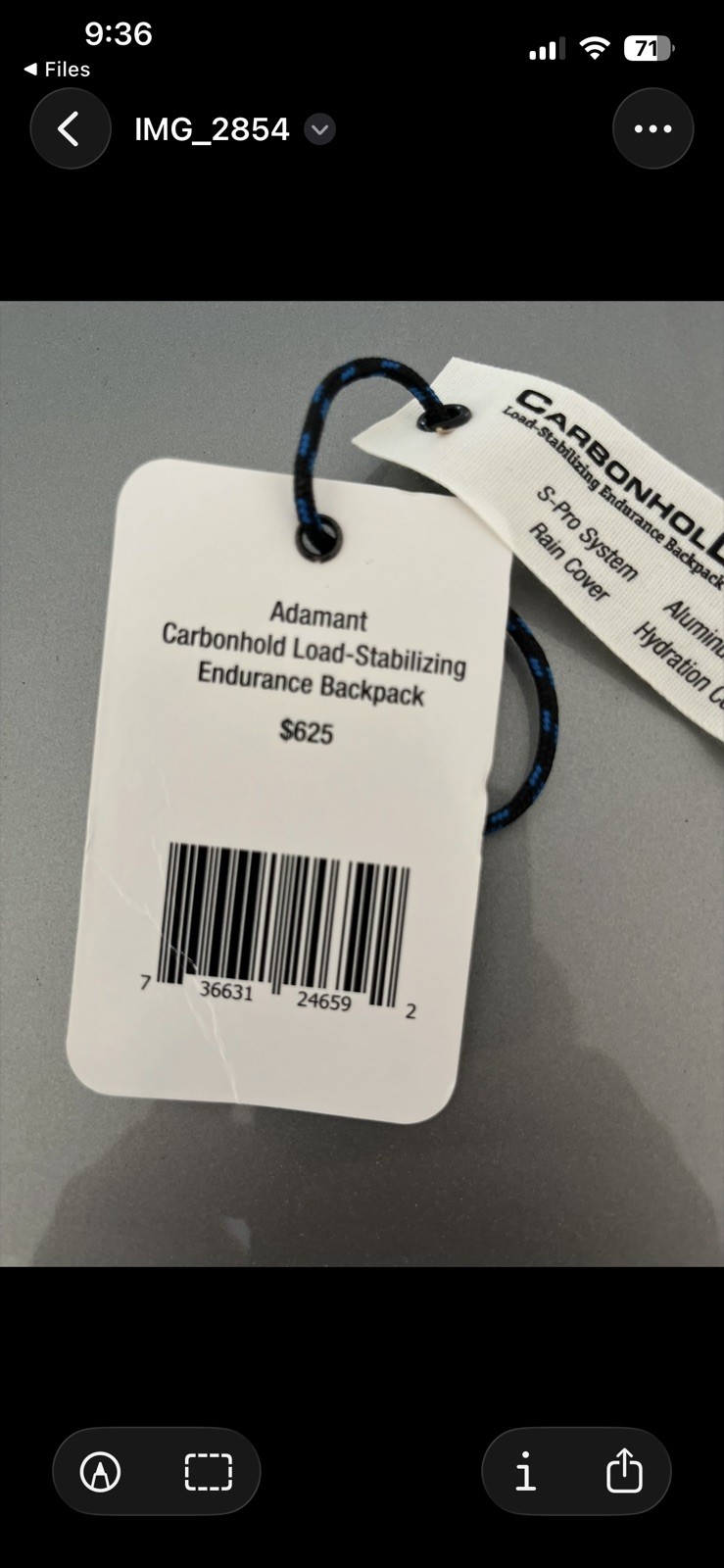 Adamant Carbonhold Load Stabilizing Endurance Backpack
