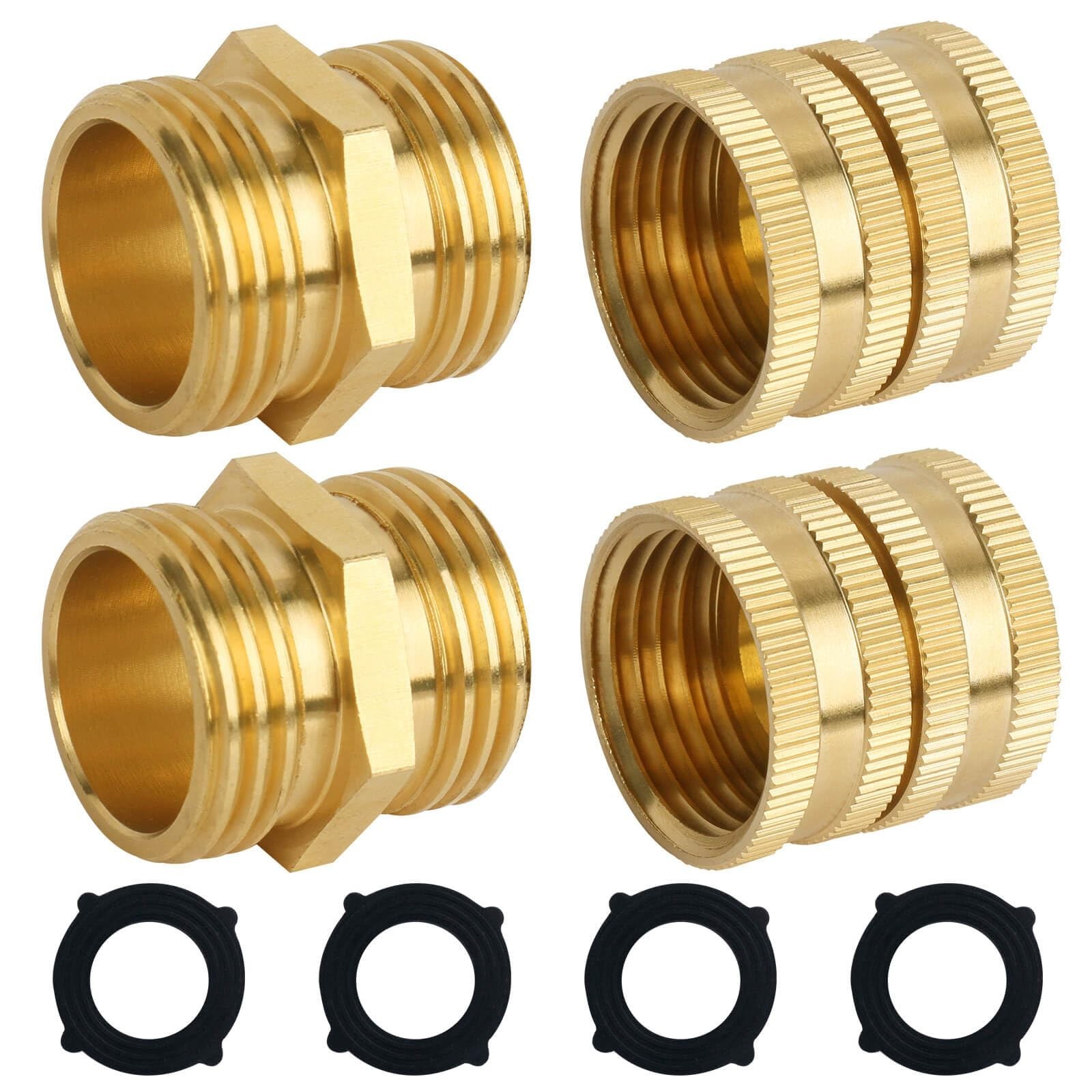 XT Garden Hose Adapter 3/4 Inch GHT Double Male Double Female | With Washers