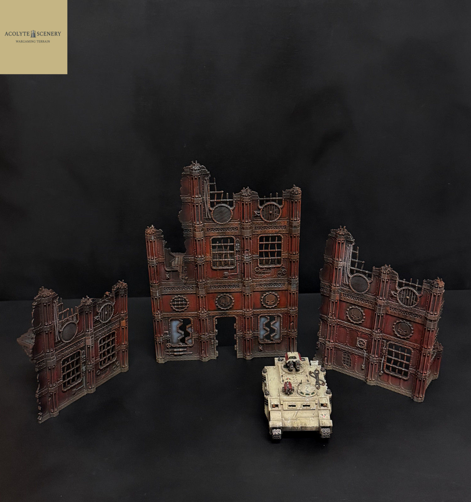 Grimdark Terrain 3 Ruin Bundle Easy-Build compatible with Warhammer 40k