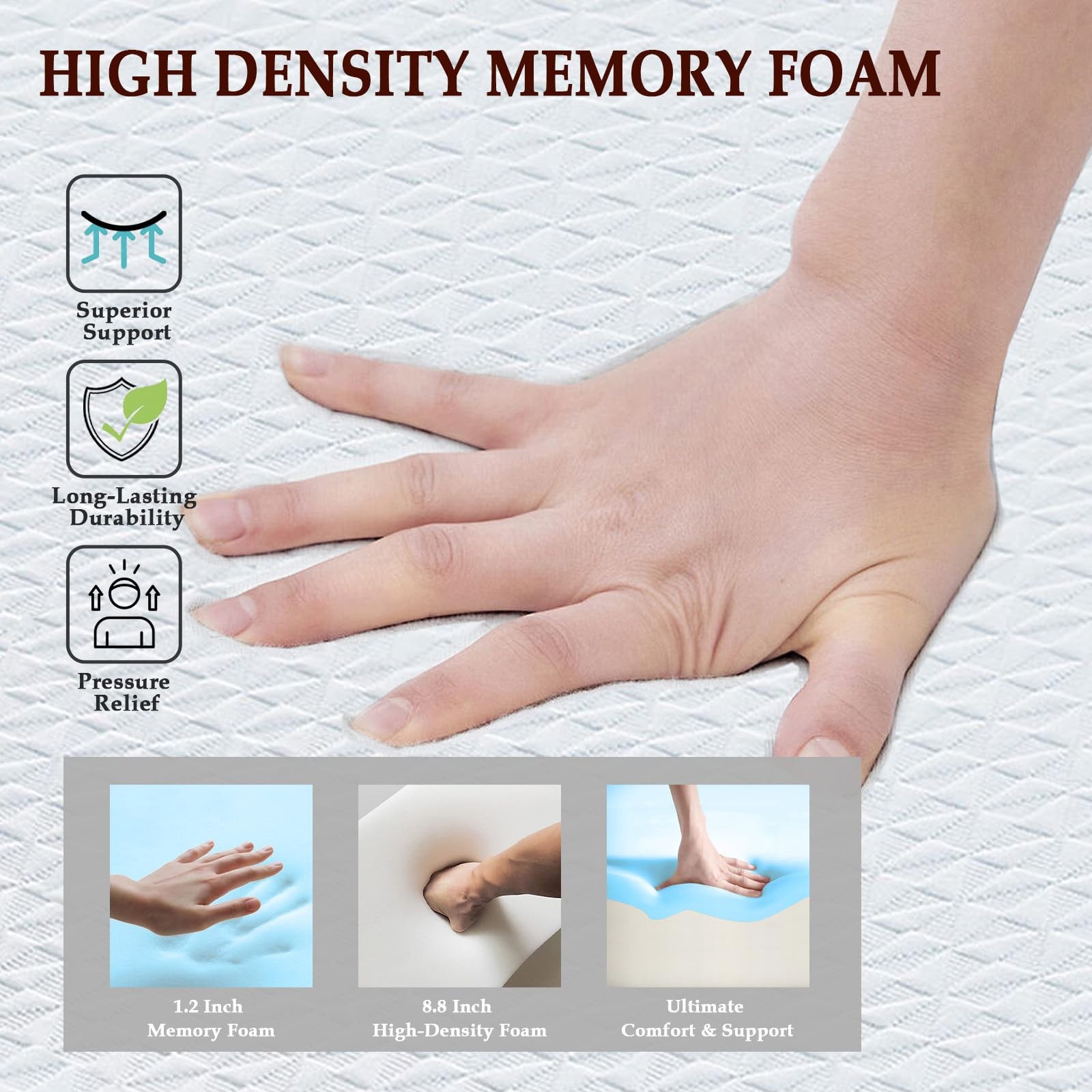 10" Leg Elevation Pillows Memory Foam Leg Support Bed Wedge Pillow Leg Elevat...