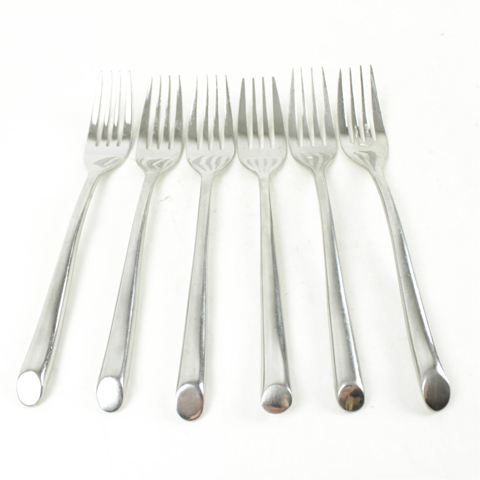 Lot of 6 Towle Wave Stainless Dinner Forks 8.25in