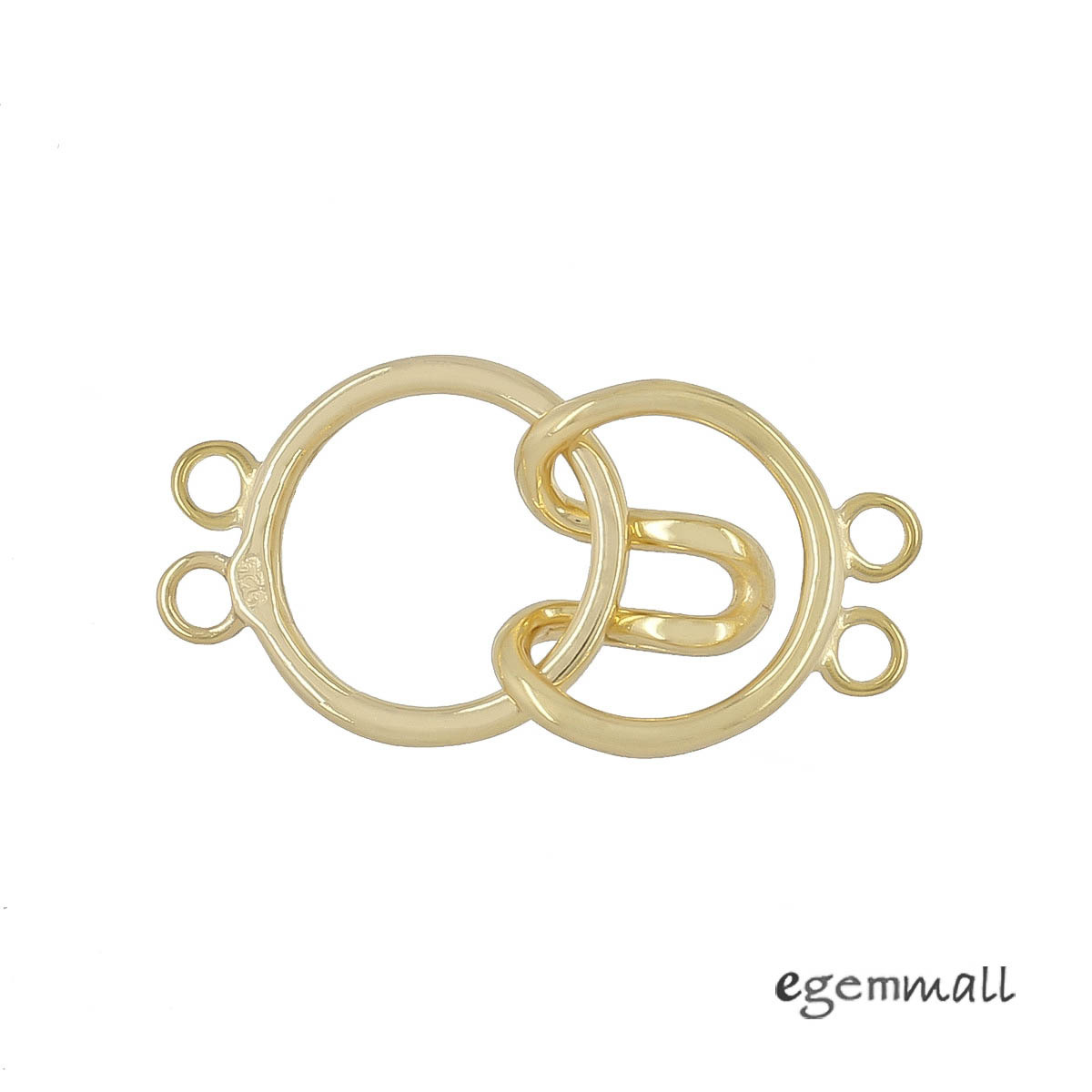 18kt Gold Plated Sterling Silver 2-Strand Round Hook and Eye Clasp #99585