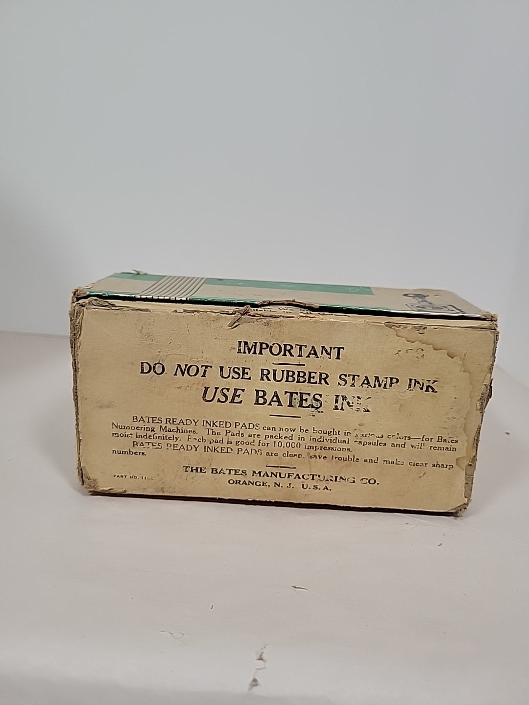 Vintage Bates Manufacturing Co/Bates Numbering Machine 6 E W/box
