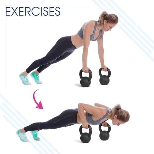 Adjustable Cast Iron Kettlebells 5-80 Lbs for Full Body Workout & Strength Train