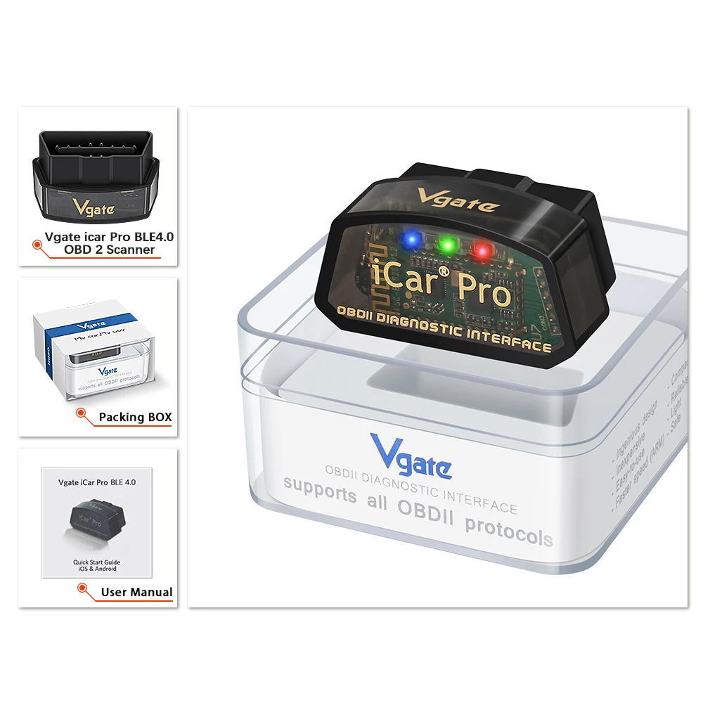 ICar Pro Bluetooth4.0 OBD2 ELM327 Diagnostic Fault Scanner Tool Code Read