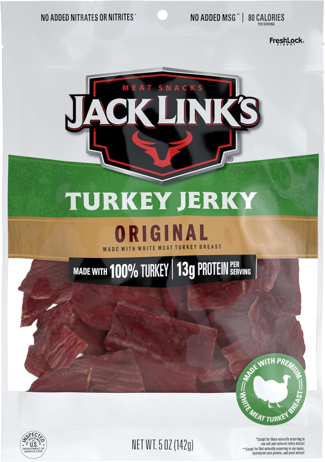 Ja Link's Turkey Jerky, Original, Jerky Bag - Flavorful Sna, Ready to